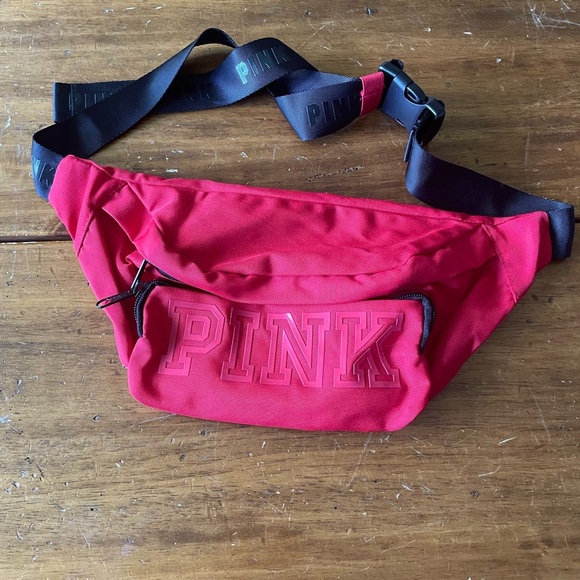 PINK Victoria's Secret Handbags - Victoria's Secret PINK Fanny Pack Waist Belt Bag Red Black